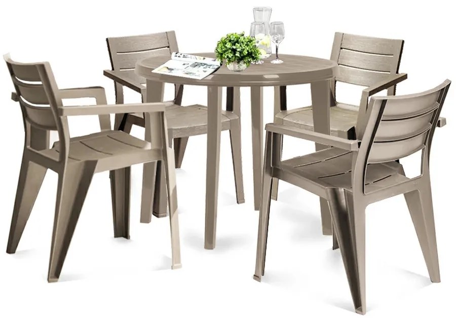 Julisa 4+1 set de mobilier de grădină cappuccino