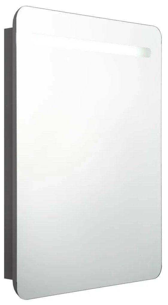 326505 vidaXL Dulap de baie cu oglindă și LED, gri, 60x11x80 cm