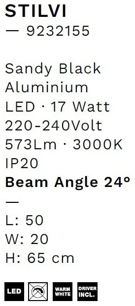 Lustra LED aplicata design minimalist STILVI 17W negru