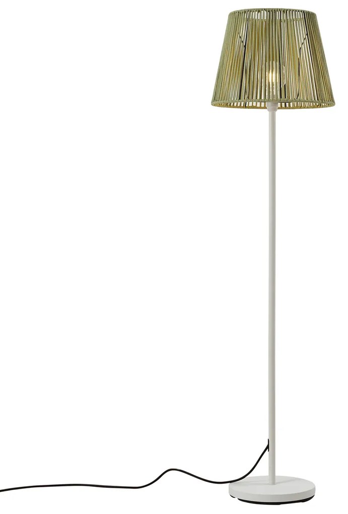 Lampă de podea de exterior albă cu abajur din frânghie verde IP44 / IP54 - Virginia Jayla