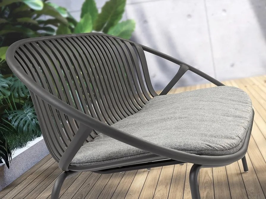 Set mobilier de exterior din 4 piese Saori gri inchis