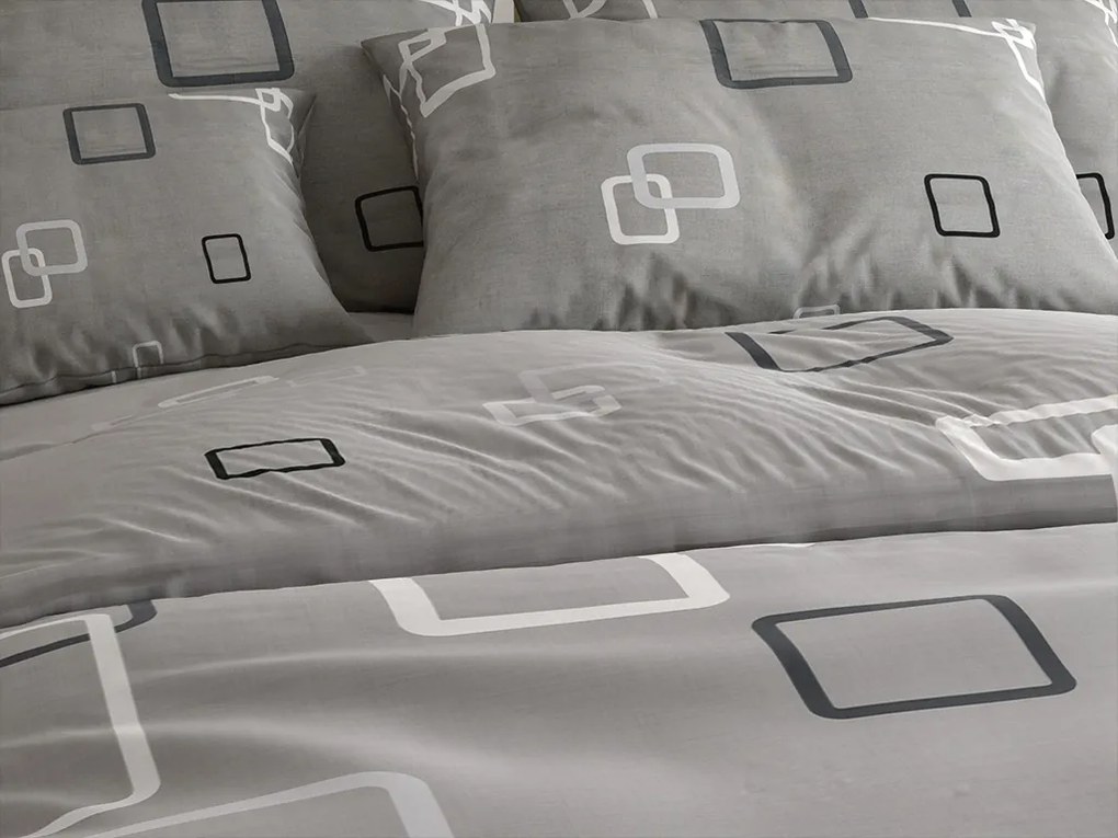 Lenjerie de pat din bumbac Renforce CUBURI gri Dimensiune lenjerie de pat: 70 x 90 cm | 140 x 200 cm
