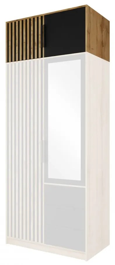 Suprastructură dulap Lenona Lux D2 (Stejar wotan + Negru) . 1104480