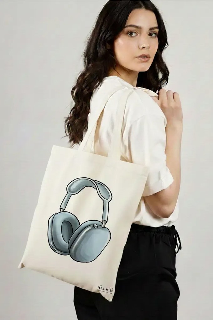 Sacosa de Panza pentru Cumparaturi, Geanta Tote Travel Girl 16, 38x34.5 cm, Alba, BEKZ®
