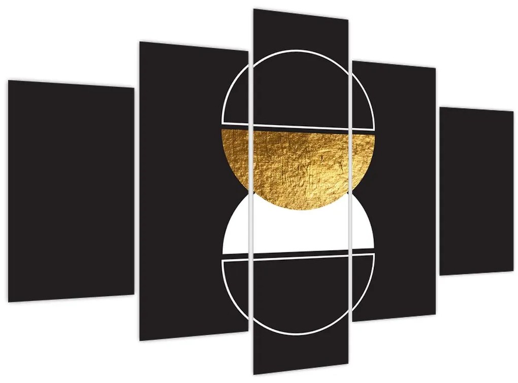 Tablou - Abstracție de aur și negru N⁰2 (150x105 cm)