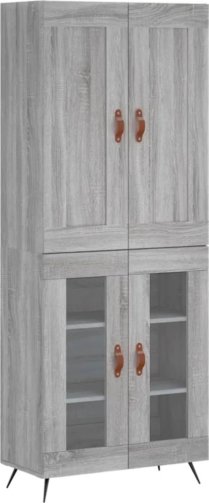 vidaXL Dulap înalt, gri sonoma, 69,5x34x180 cm, lemn compozit