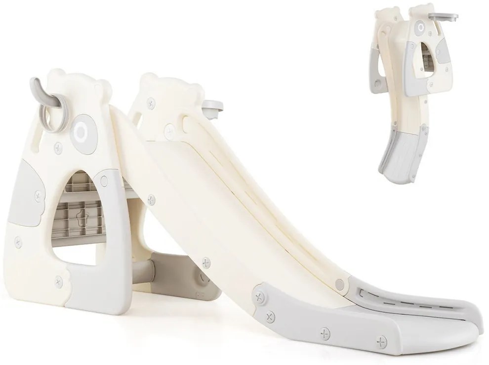 Tobogan Pliabil cu Coș de Baschet și Aruncare a Inelului