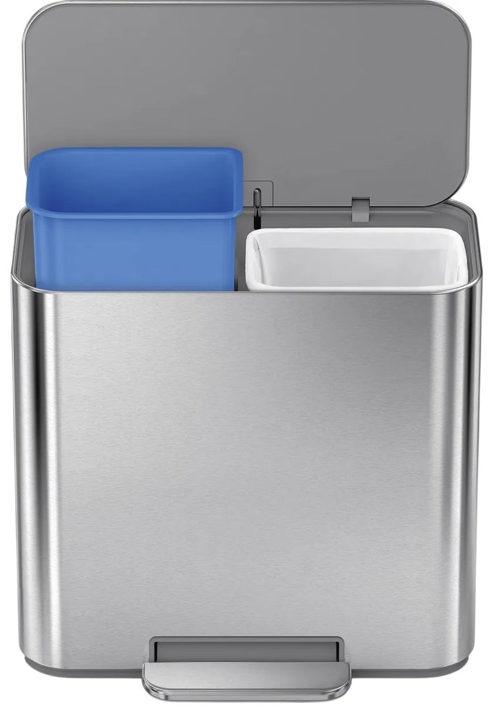 Simplehuman Mini coș de gunoi cu pedală pentru deșeuri sortate 15 l, oțel inoxidabil mat