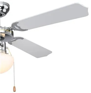 Candelabru Champion 0309CSW, cu ventilator, 1xE27, crom+negru, IP20, Globo