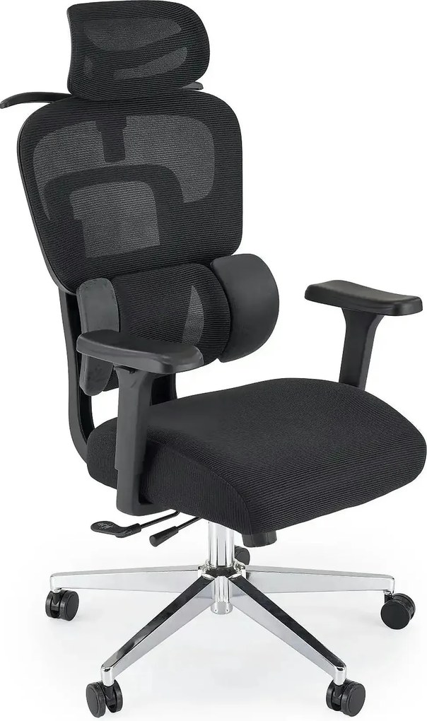 Scaun birou BOOSTER, negru/crom, material textil/plastic/metal, 67x70x