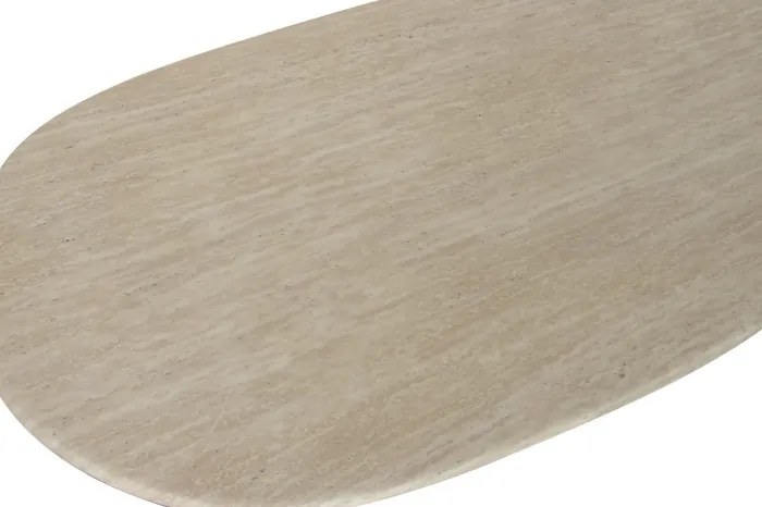 Masă de cafea natur cu blat din granit bej, 130×70×45 cm, "Roche"