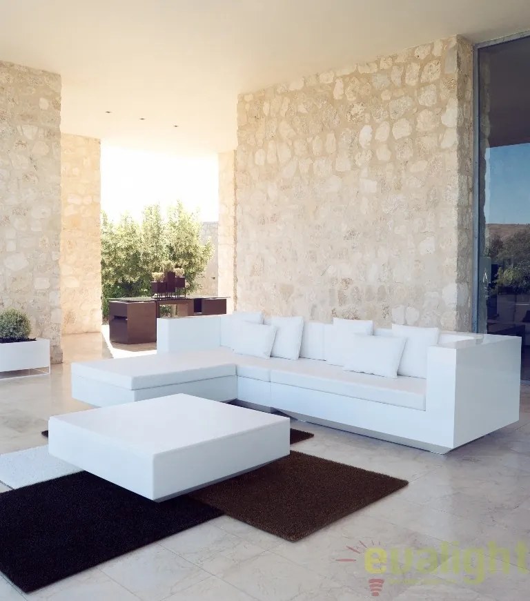 Taburete de exterior / interior design modern premium VELA OTTOMAN CHAISE-LONGUE 100cm