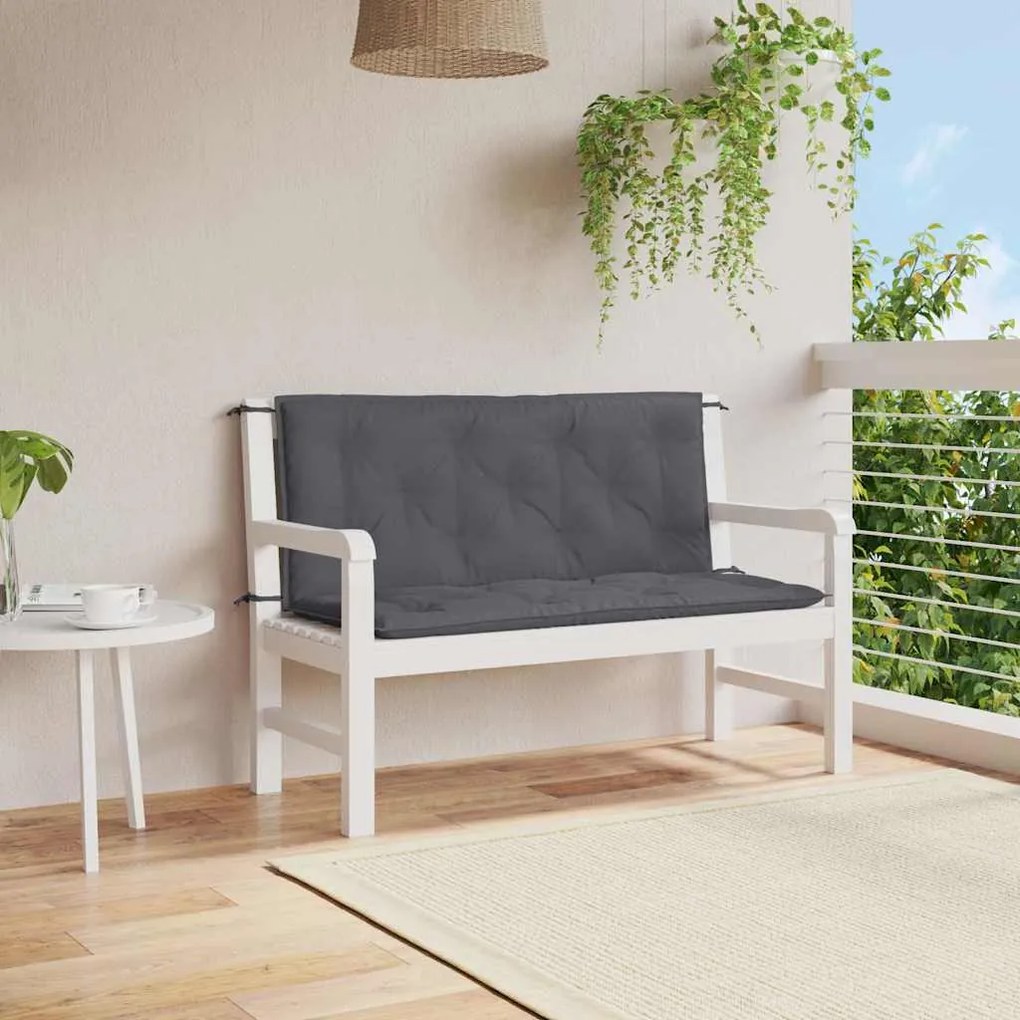vidaXL Pernă bancă de grădină antracit 120x(50+50)x7cm material oxford