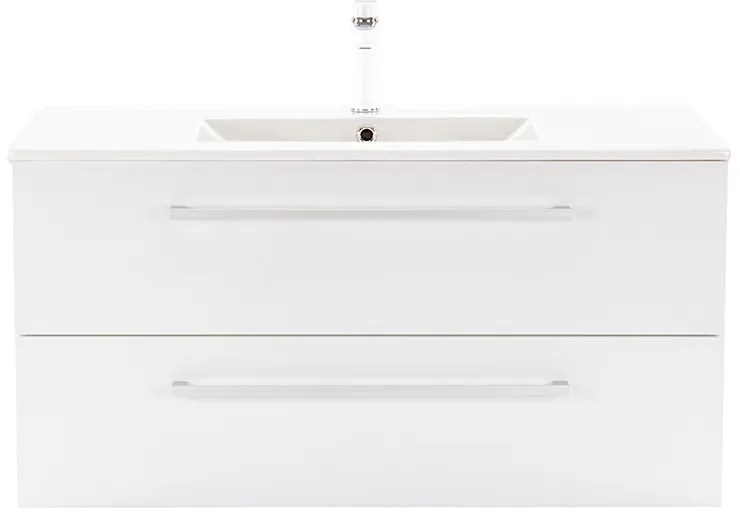 Dulap inferior Vario Clam 100 cu lavoar alb-alb