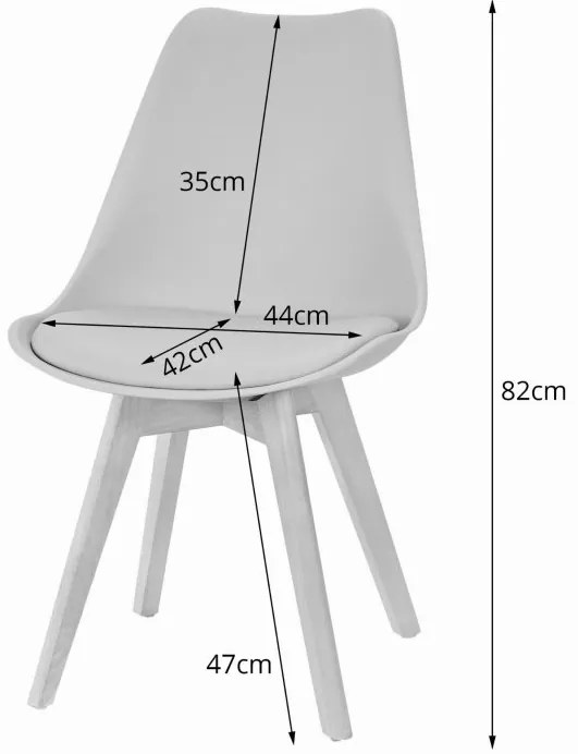 Set de sufragerie gri 1 + 4, masa BERGEN 120 + scaune BALI MARK