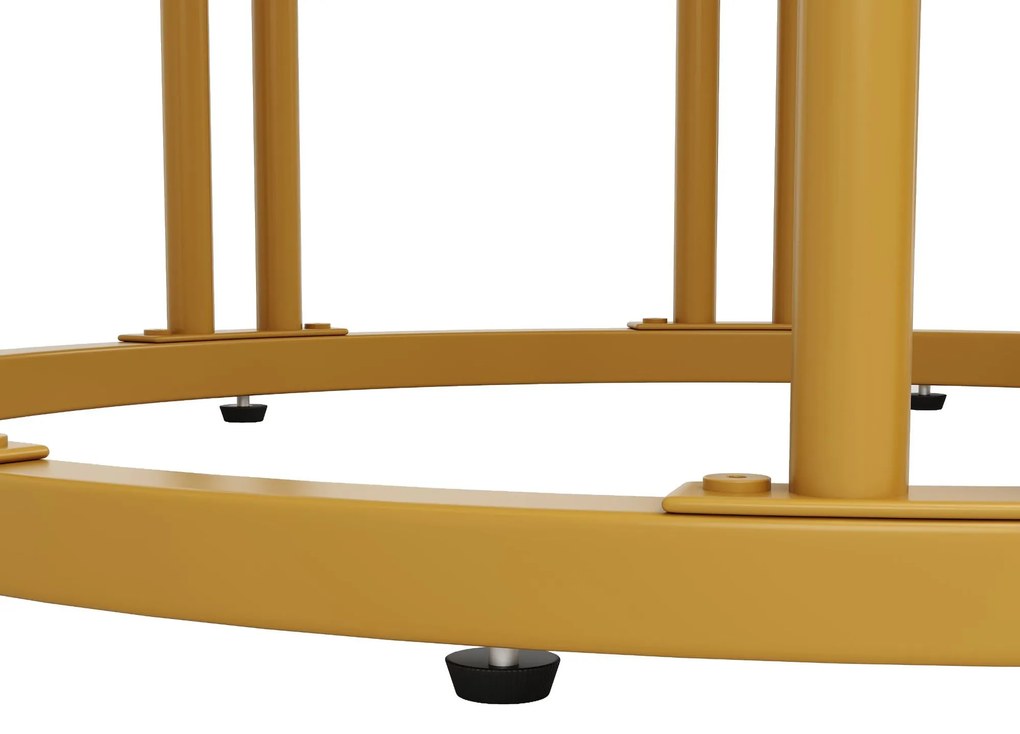 Masă rotundă pentru 4 persoane, Alb+Auriu | Aosom Romania