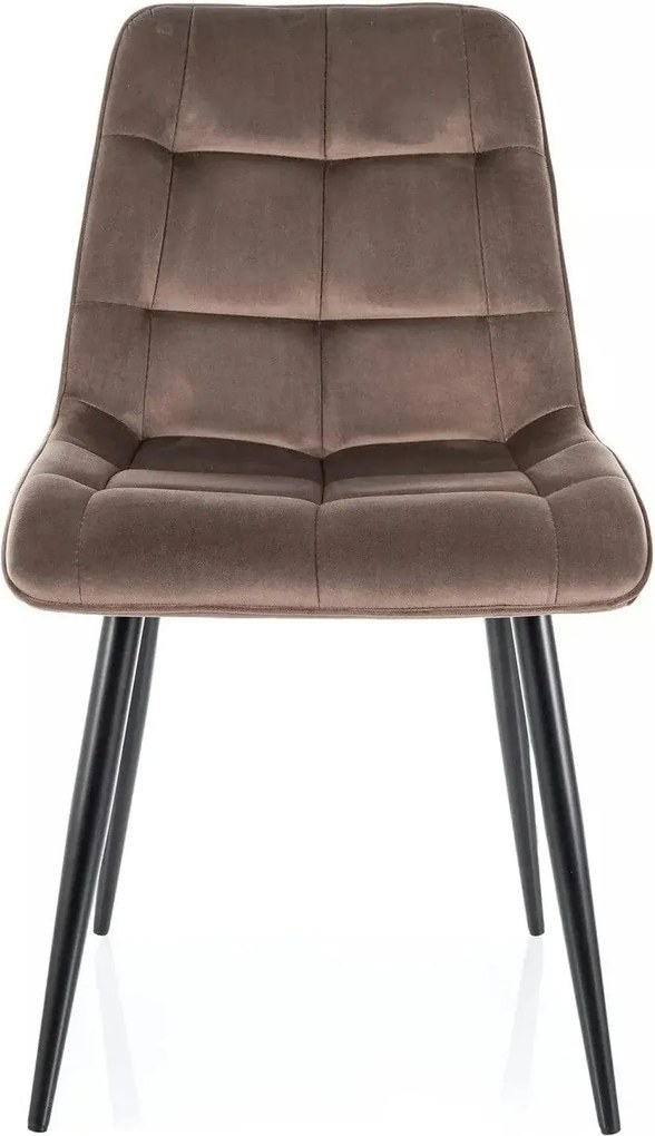 Scaun CHIC, cappuccino - Bluvel 38, stofa catifelata/metal, 50x58x88 c