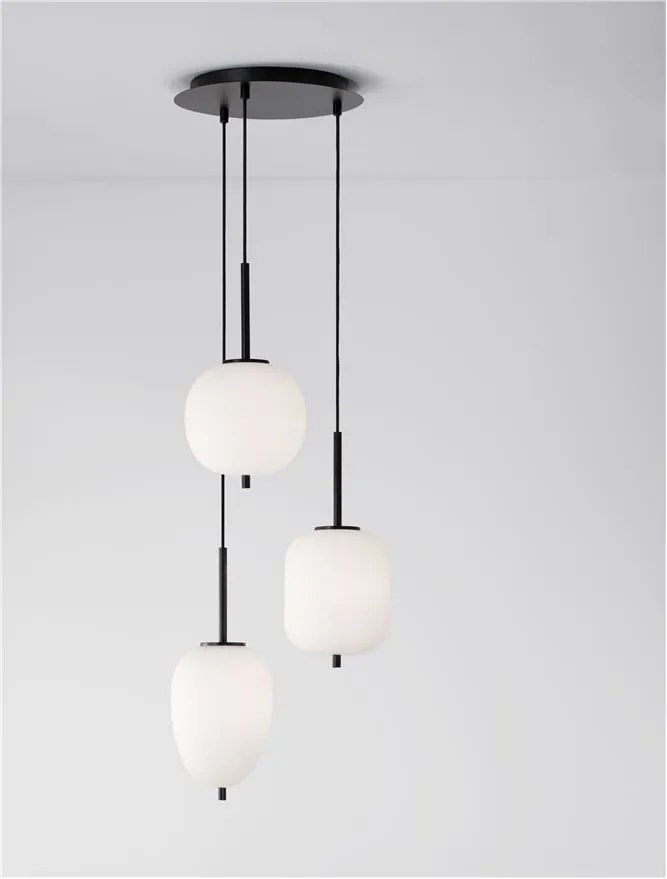 Lustra cu 3 pendule modern Lato negru
