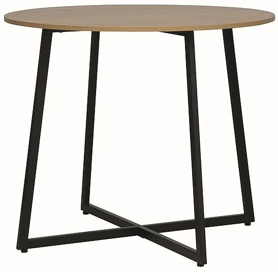 Masa Luna stejar/negru ø90/h76 cm