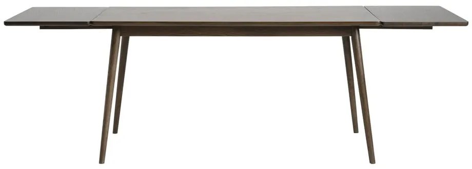 Masă de dining maro extensibilă cu blat cu aspect de lemn de stejar 150x90 cm Barrali – Unique Furniture