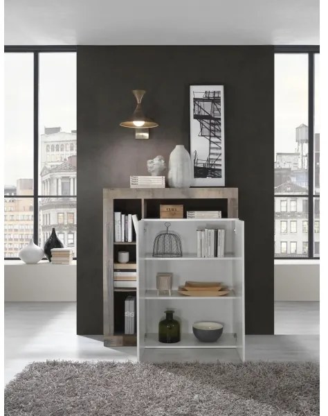 Comodă LENOR albă/maro