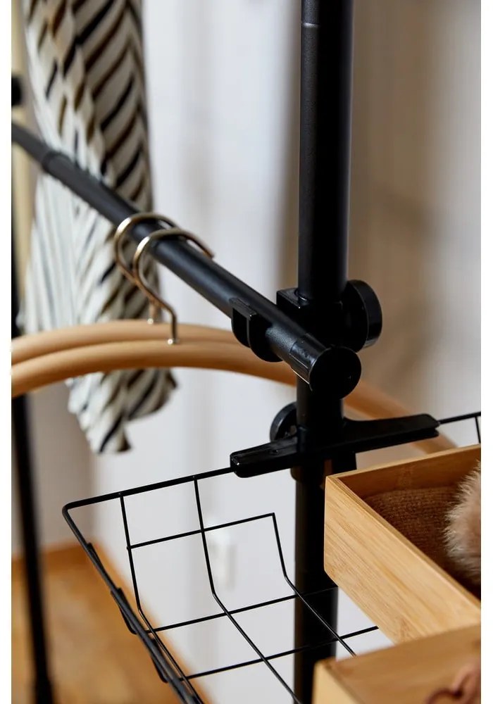Suport telescopic pentru haine Wenko Herkules Duo, negru