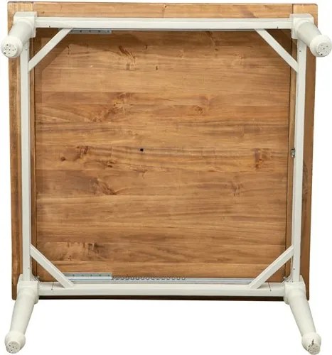 Masa pliabila, L120(240) 120 80 cm, culoare natur alb antic, Lemn masiv