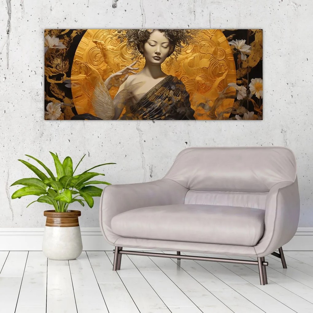 Tablou - Doamnă japoneză (120x50 cm)
