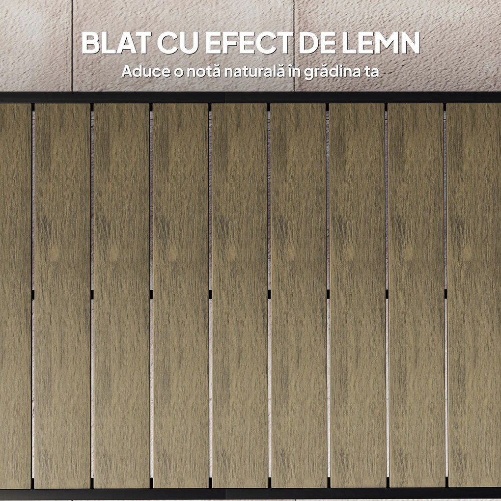 Outsunny Aluminum Outdoor Patio Dining Table for 8 for Garden Lawn Backyard, Natural | Aosom Romania