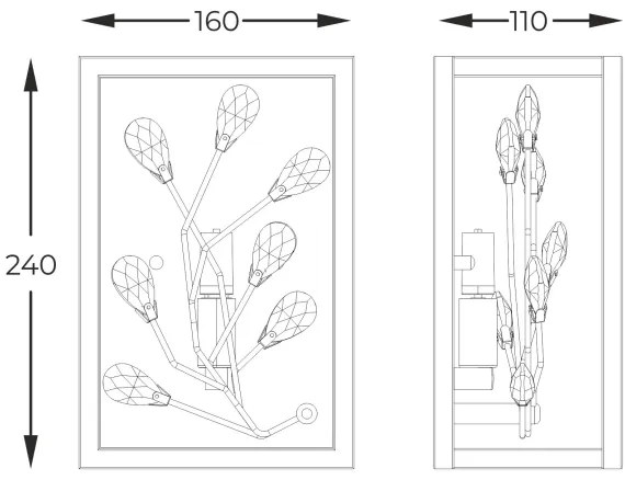 Aplică Zuma Line W0578-01A-B5V7 SPRING 1xG9/33W/230V auriu