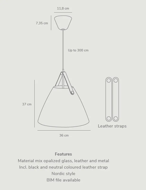 Pendul design nordic STRAP 36 bej 84343009 DFTP