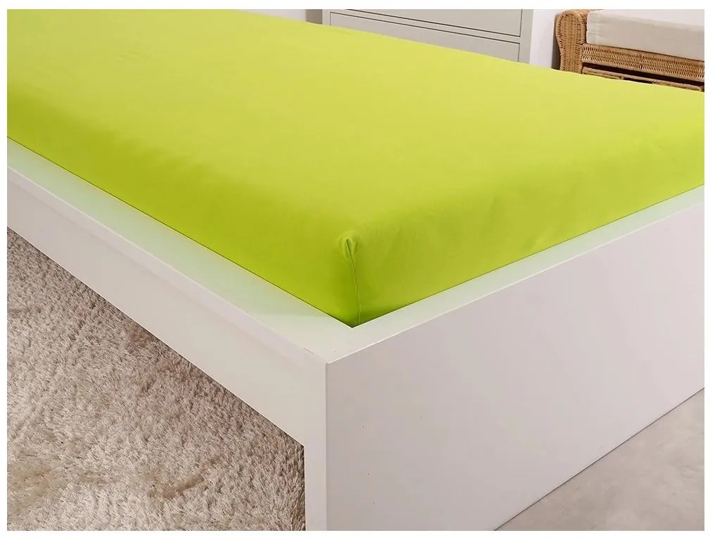 Cearsaf jersey pentru patut copii EXCLUSIVE 70x140 cm lime