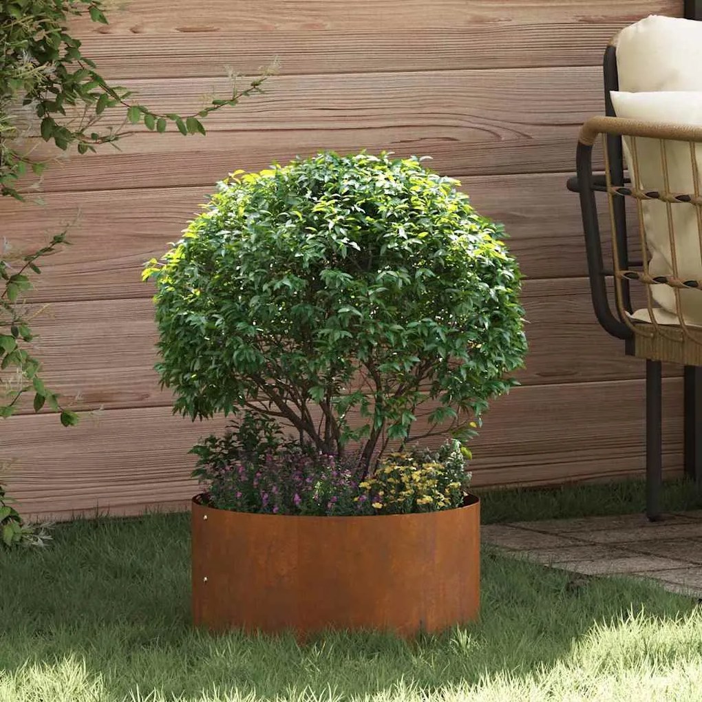 vidaXL Ghiveci din Oțel Corten Oțel Corten Mediu Inserții Decorative