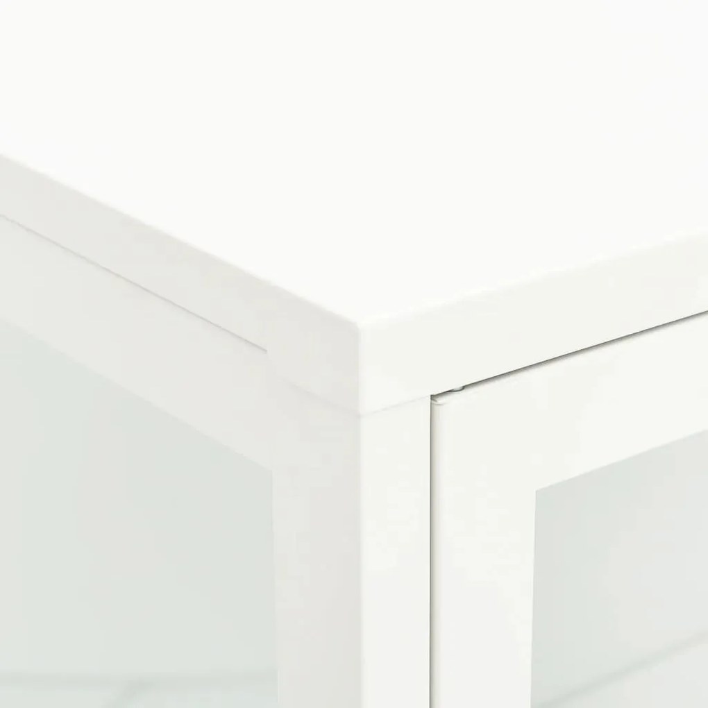 Servanta, alb, 75x35x105 cm, otel si sticla 1, Alb