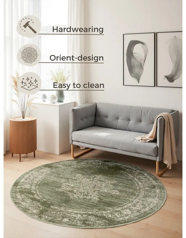 Covor verde rotund ø 120 cm Gloria Lydia – Hanse Home