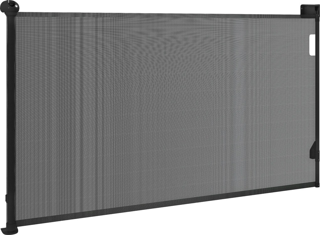 PawHut Barieră pentru câini retractabilă 0-140 cm Barieră de siguranță cu comutator de blocare pentru uși și scări Negru | Aosom Romania