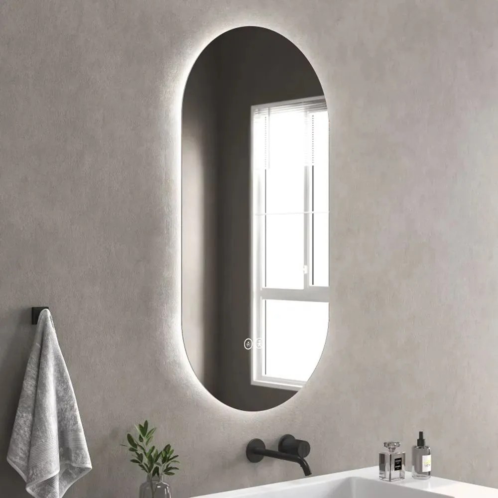 Oglinda cu iluminare si dezaburire Inter Ceramic Bruno ovala 60x120 cm