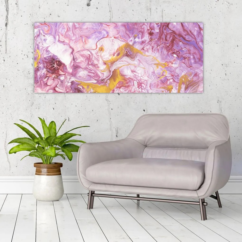 Tablou - Abstract roz (120x50 cm)