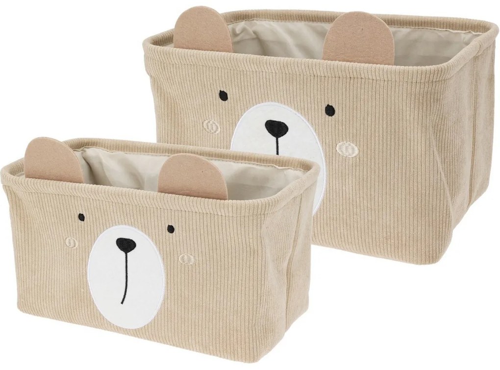 Hatu Set de coșuri textile pentru copii, bej , 2buc