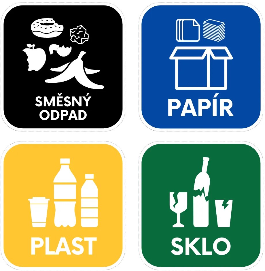 Autocolante pentru coșuri de gunoi, multicolore
