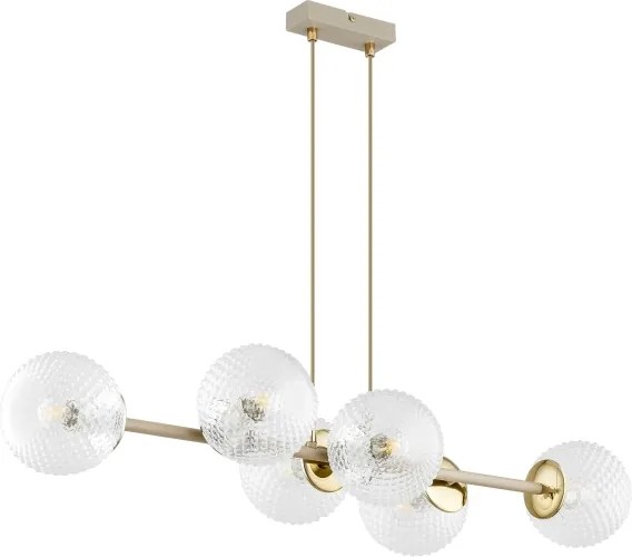 Brilagi - Lustru suspendat pe cablu STELLA 6xE27/60W/230V bej/auriu