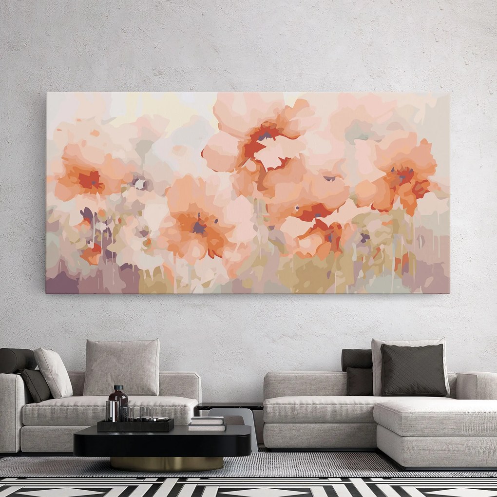 Tablou Canvas, 100x200cm, Dormitor si Living, Peisaje, Primavara, Spring Orange Art