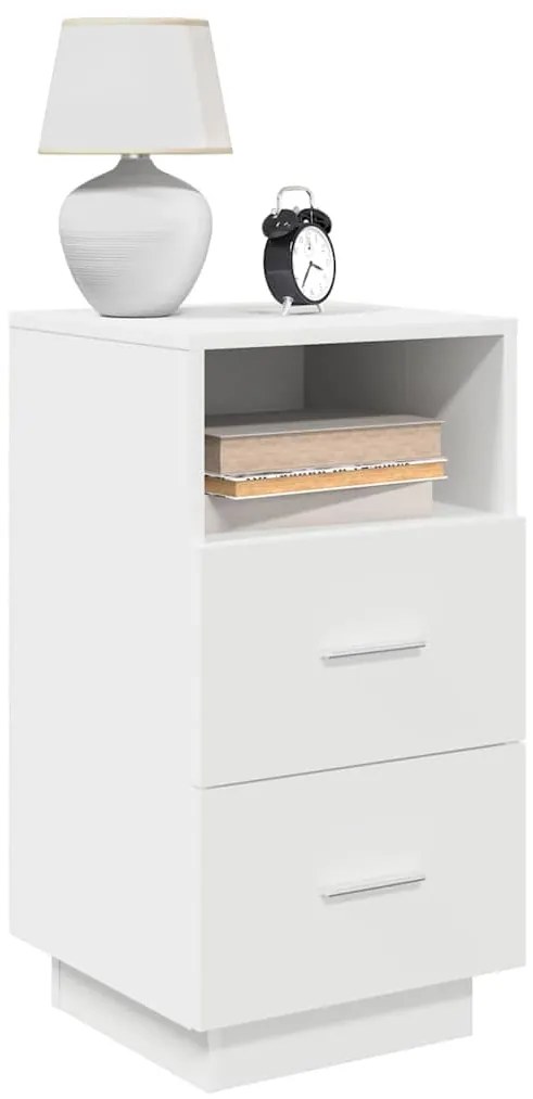 vidaXL Noptiera cu 2 sertare alb 36x36x68 cm