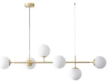 Lustra suspendata Gold Lux, Elit's 6 globuri Albe
