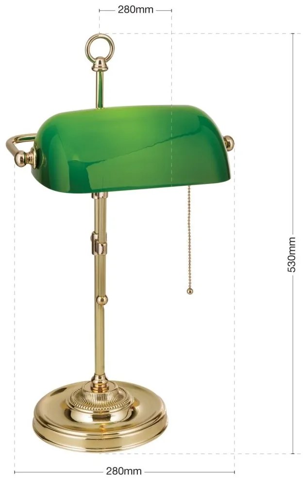 Veioza/Lampa de masa stil clasic HARVARD H-53cm alama/verde