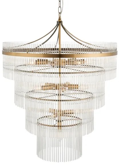 Lustră pe lanț Endon 112576 MARIETTA 16xE14/6W/230V alamă/transparent