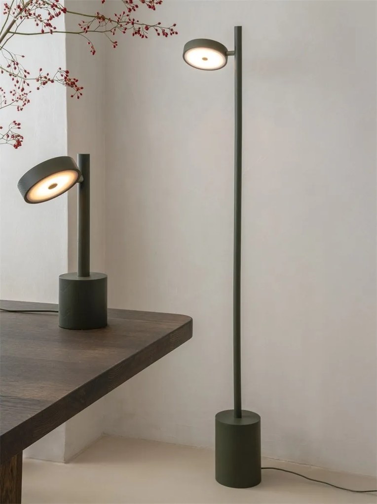 Lampadar LED din lemn de frasin verde Okinawa