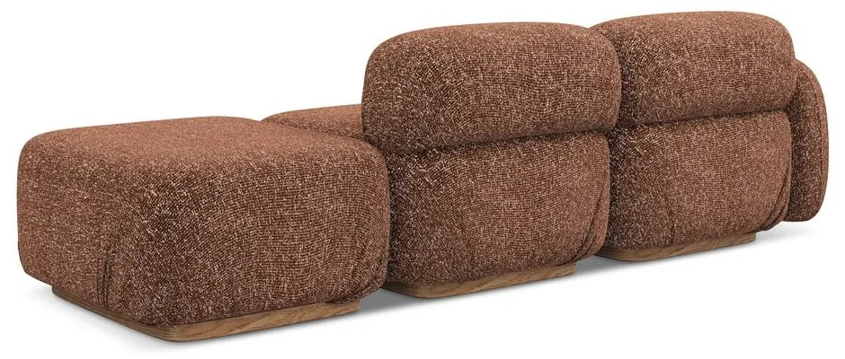 Șezlong modular portocaliu/maro (cu colț pe partea stângă) Ailani – Makamii