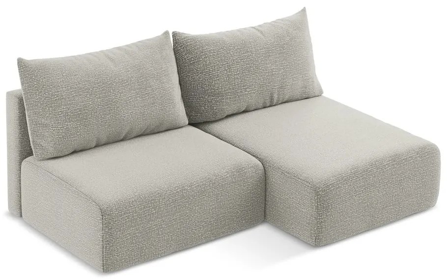 Colțar gri deschis extensibil/cu spațiu de depozitare (cu colț pe partea dreaptă) Kalena – Makamii