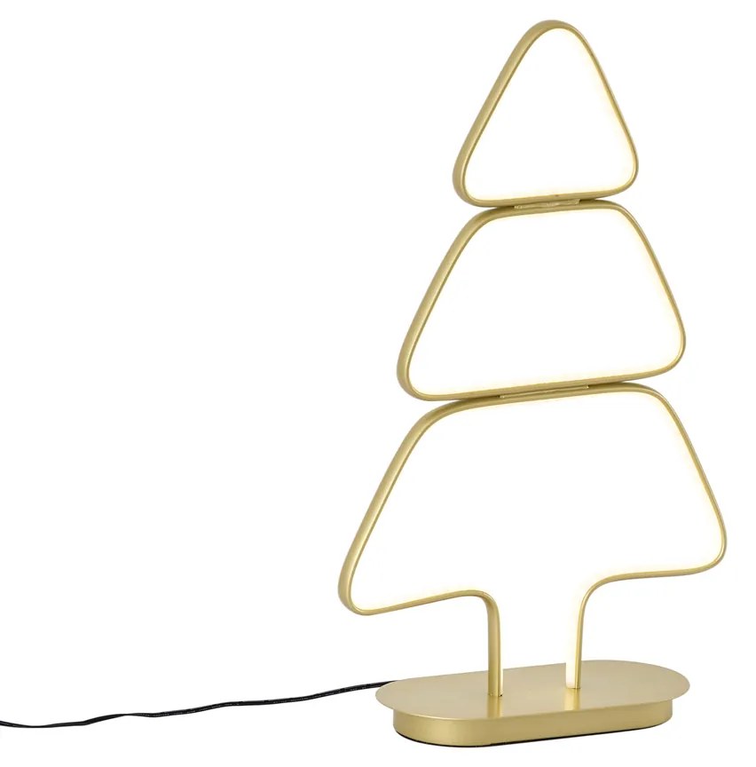 Lampă de masă de Crăciun, aurie, tip brad, cu LED inclus - Arbre